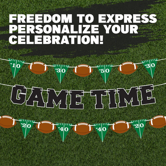 ArtCreativity football string banner creates festive tailgate atmosphere