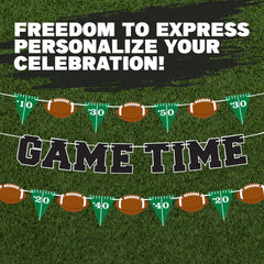 ArtCreativity football string banner creates festive tailgate atmosphere