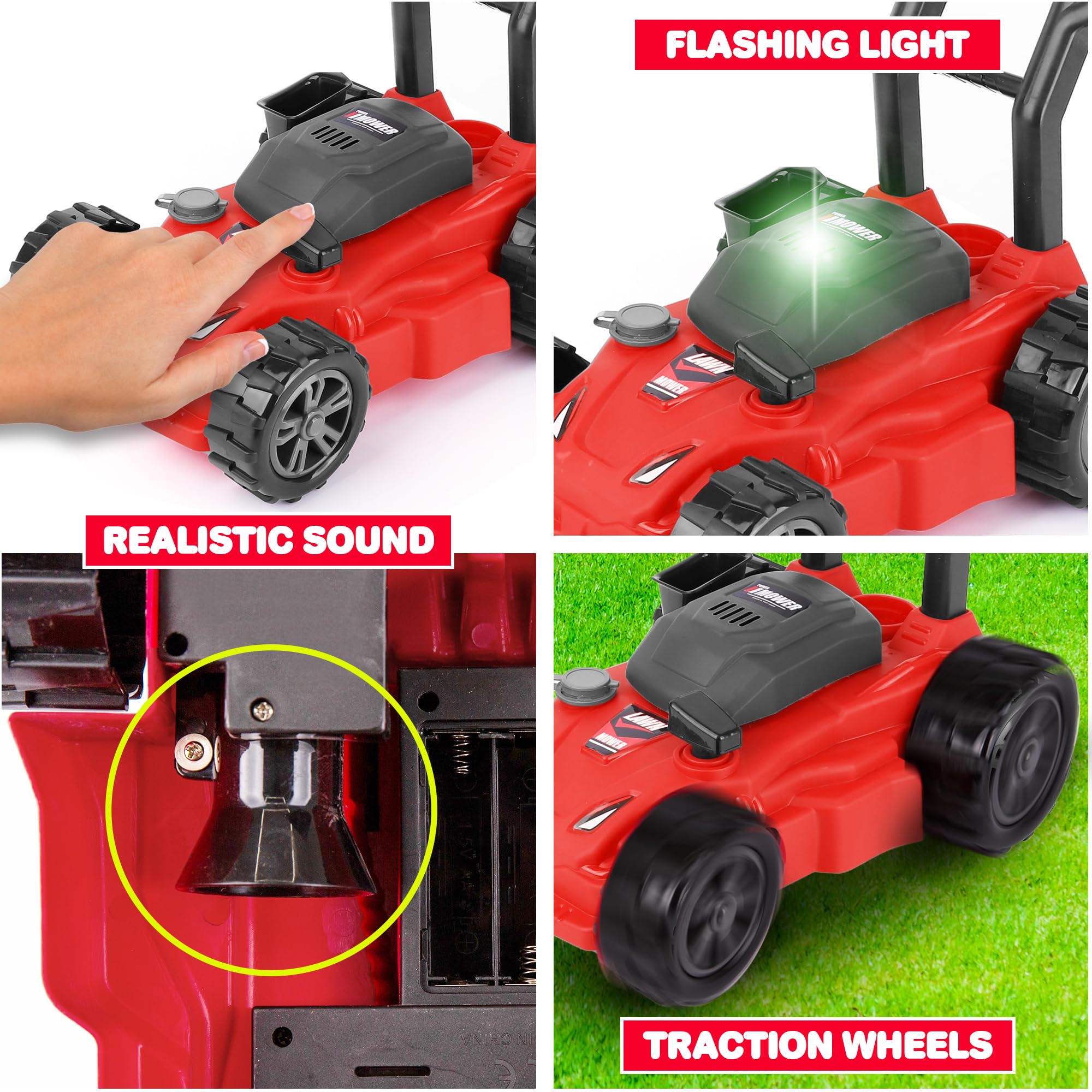 ArtCreativity startup-sound mower invites kids to enjoy role-play adventures outdoors.