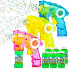 ArtCreativity light-up bubble blaster guns illuminate outdoor play with colorful bubbles