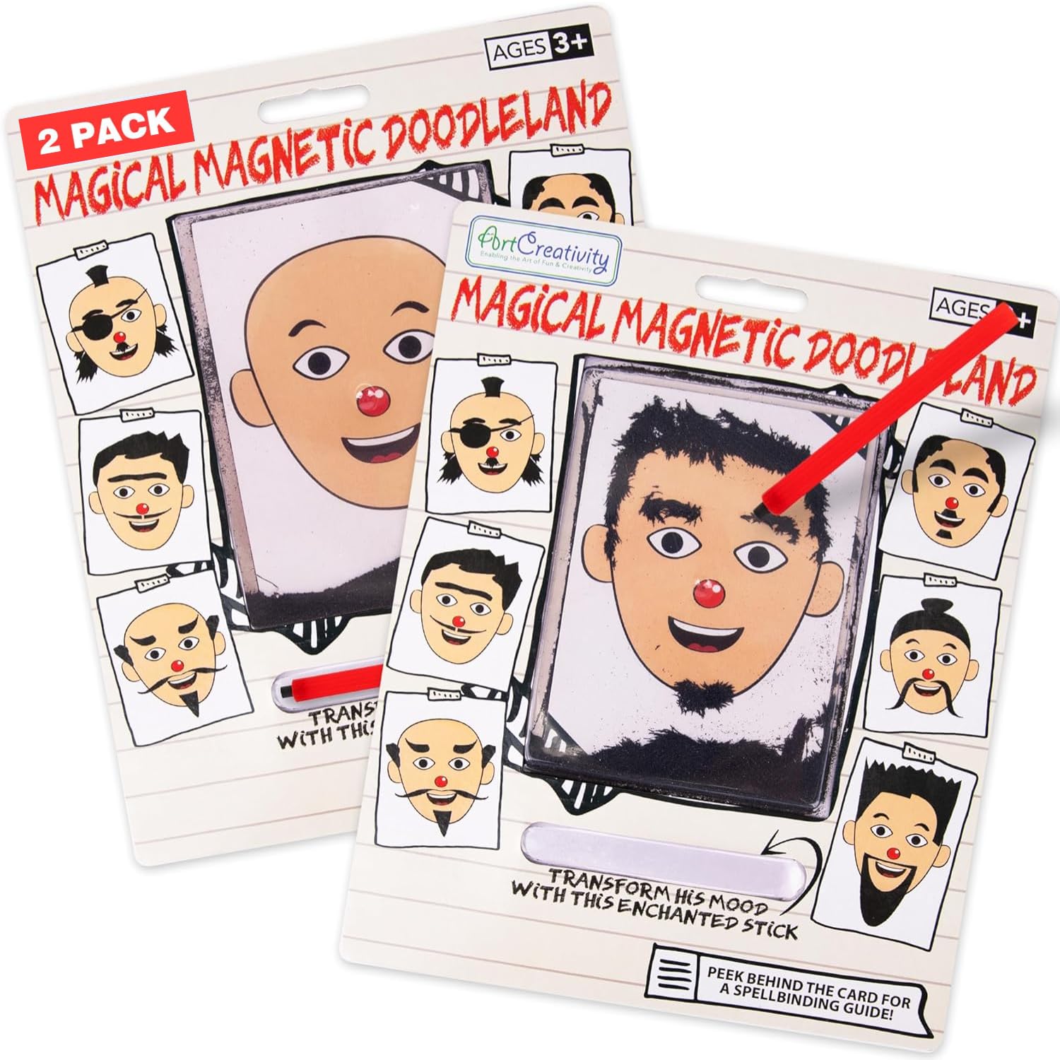 ArtCreativity Magnetic Drawing Face 2-Pack front view, compact travel-friendly design for kids.