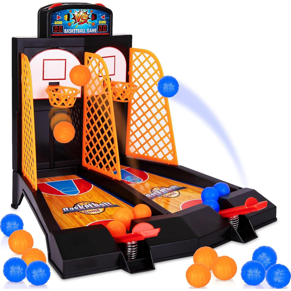 ArtCreativity mini basketball game set on a desk, perfect for quick breaks and fun.