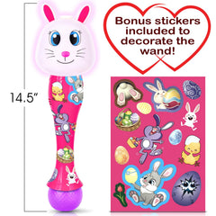 ArtCreativity pink bunny-face wand highlights simple controls and bright visuals.