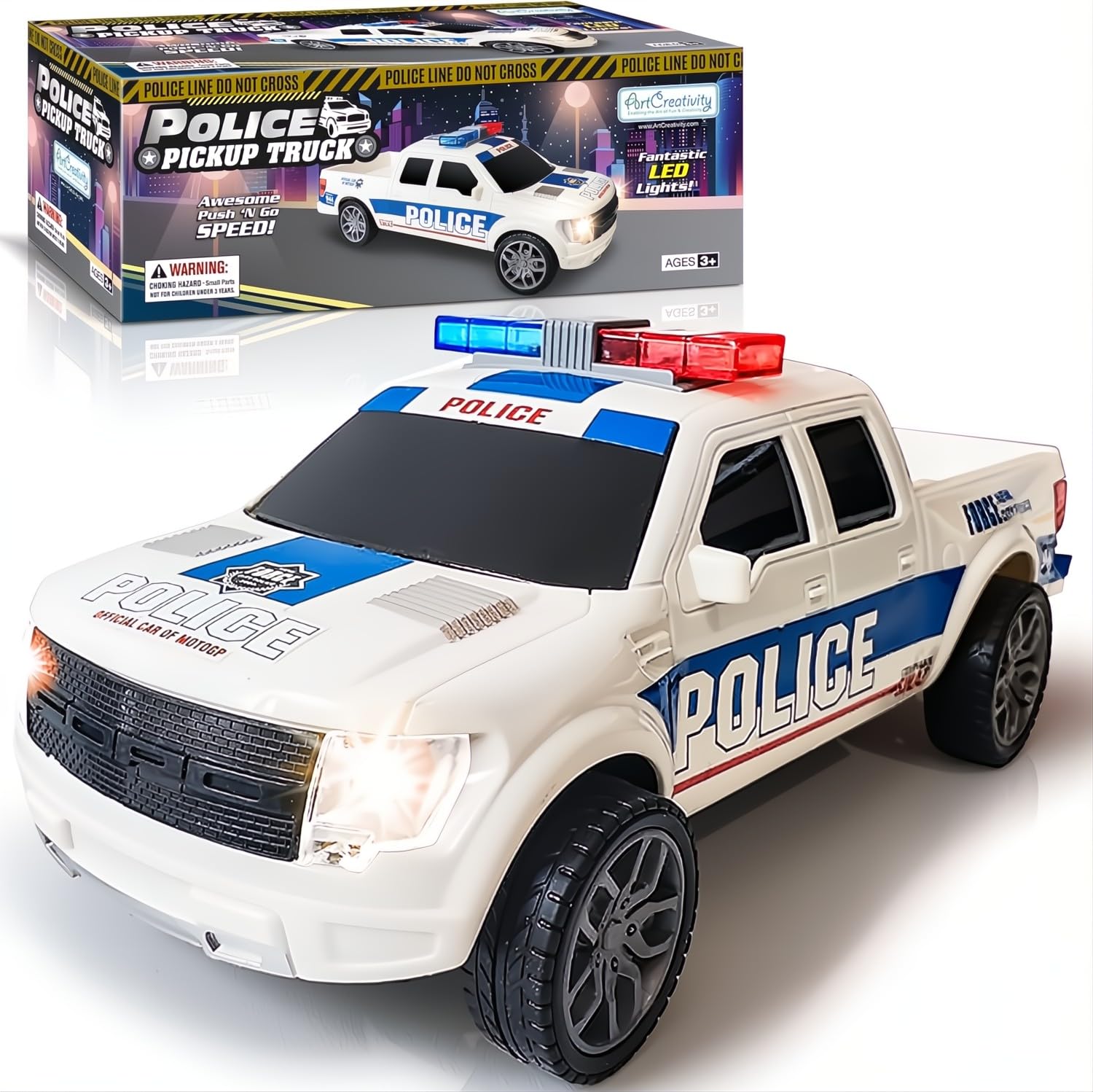 ArtCreativity LED headlights improve visibility in dim playrooms during adventures.