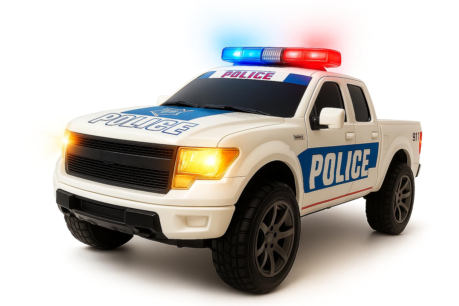 ArtCreativity police car toy with LED headlights enhances dramatic pretend play.