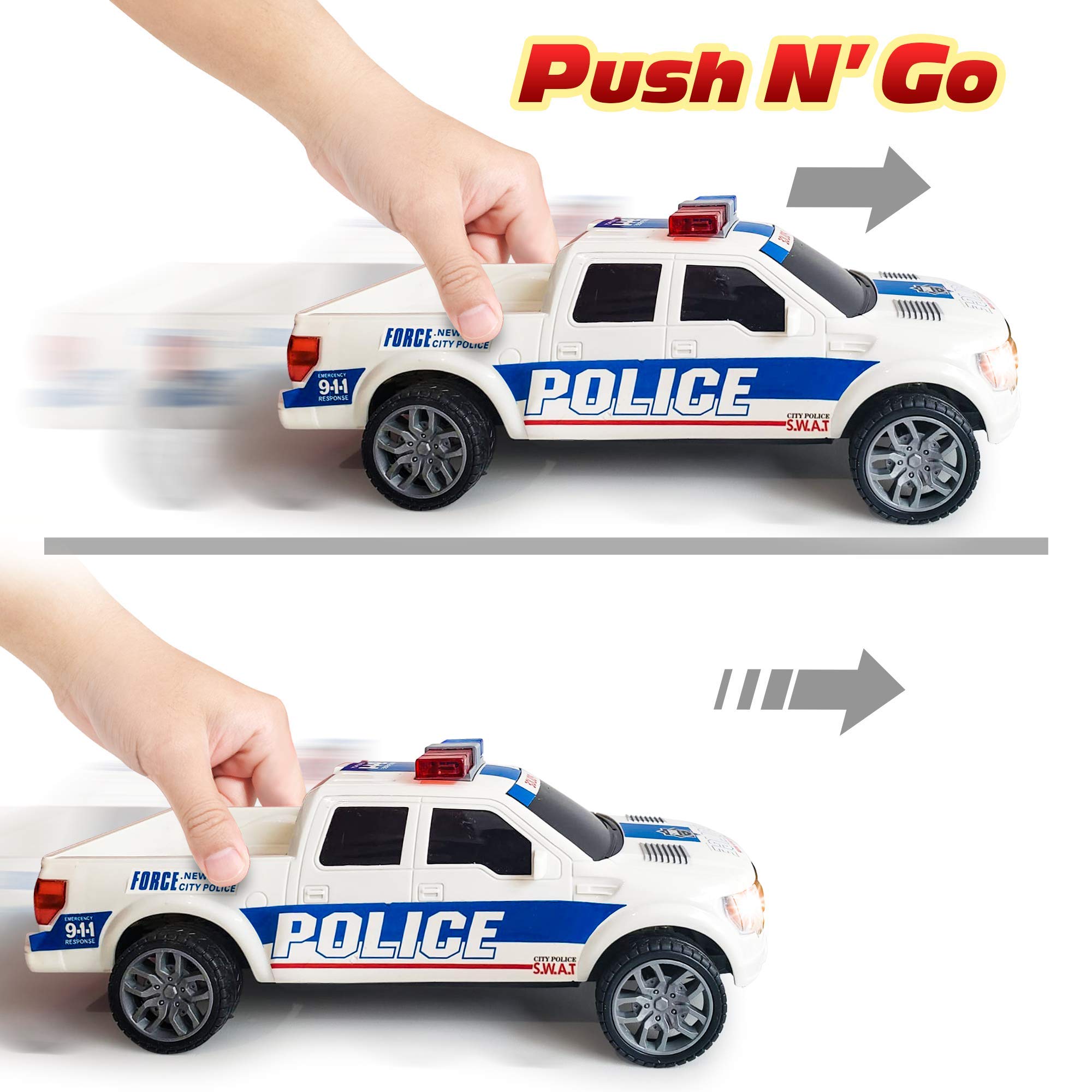 ArtCreativity police pickup truck with tinted windows adds realistic pretend play.