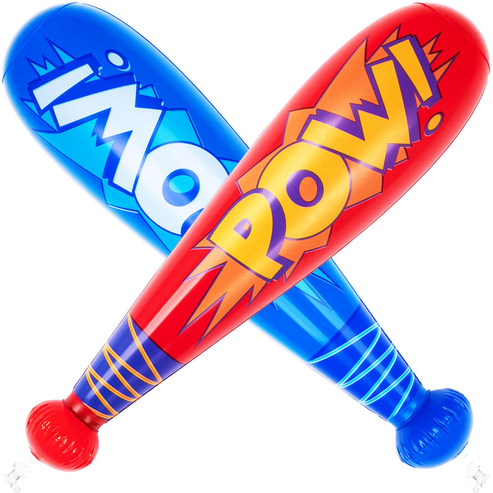 ArtCreativity Pow inflatable bats inflate quickly for easy setup.