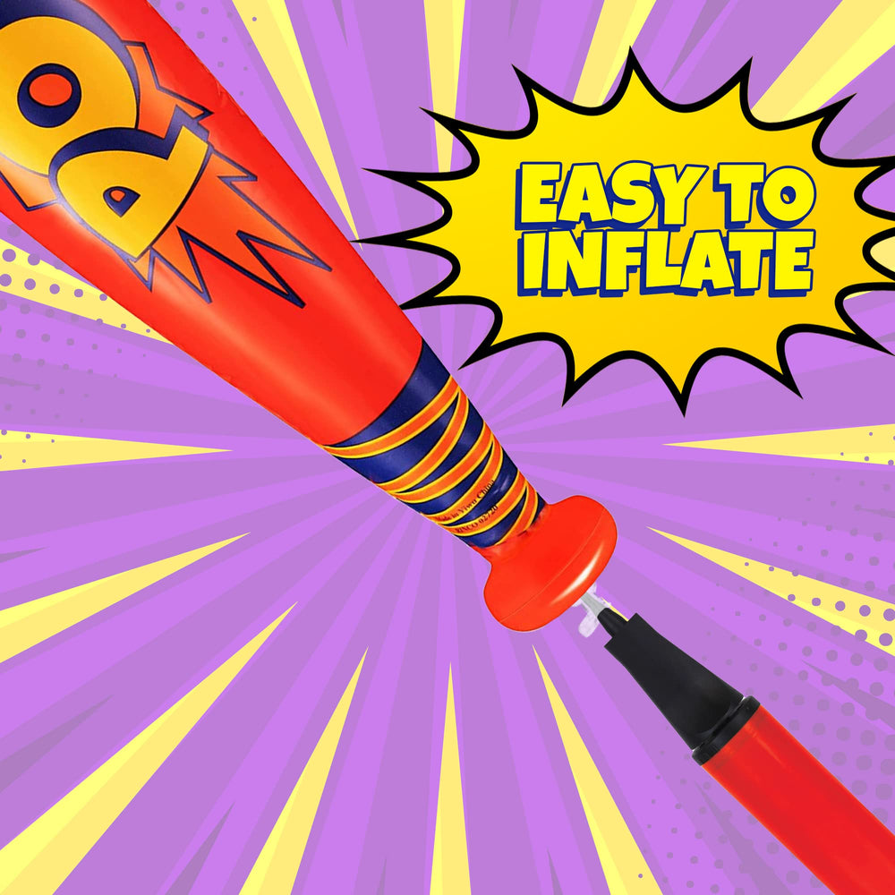 ArtCreativity Pow inflatable bats ideal as carnival prizes and party giveaways.
