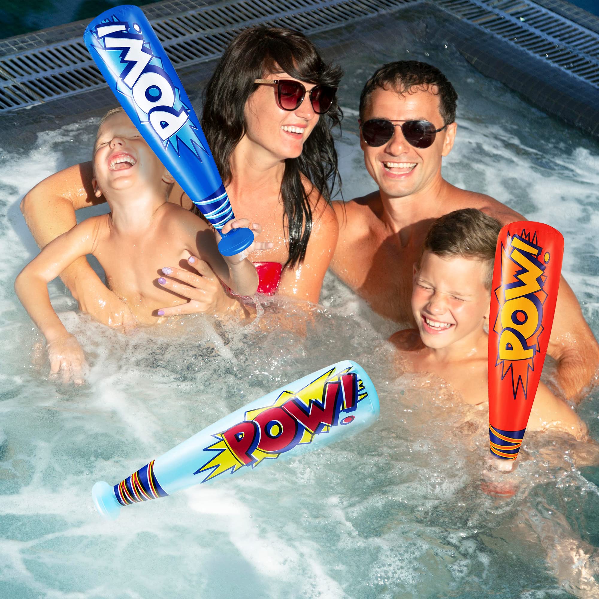ArtCreativity Pow inflatable baseball bats soft vinyl for safe, gentle play.