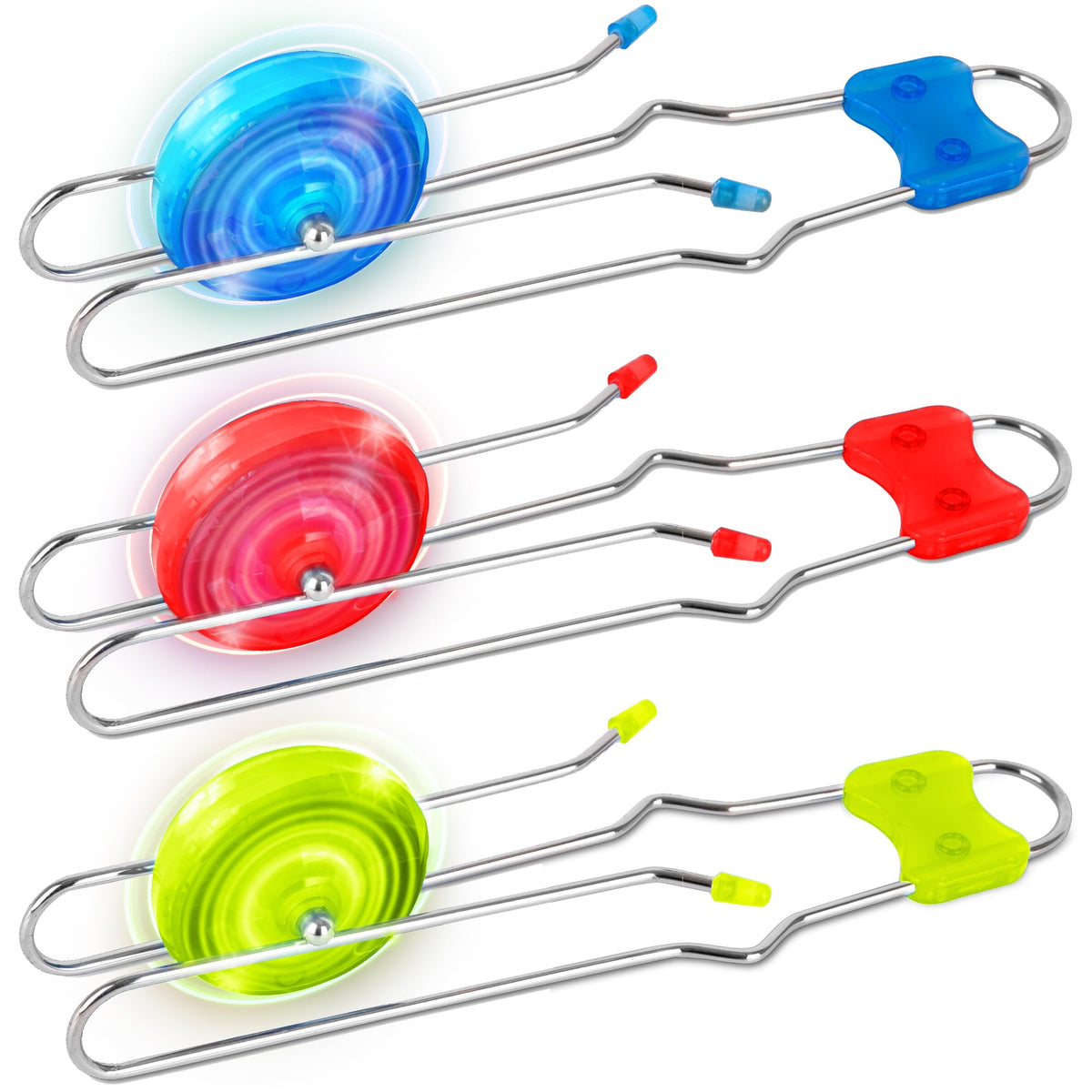ArtCreativity Retro Light Up Gyro Wheels on rails with LEDs for mesmerizing play.