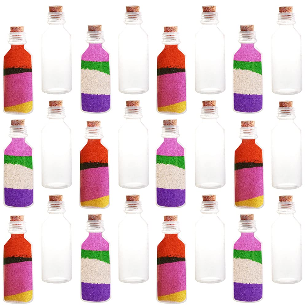 ArtCreativity clear 2oz sand art bottle with cork for crafts and gifts.