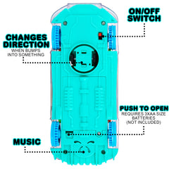 ArtCreativity bus plays a catchy melody to accompany bright gears.