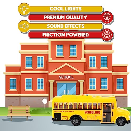 Side door opens on the ArtCreativity yellow bus for immersive pretend boarding