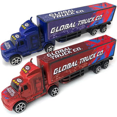 ArtCreativity red semi truck pull-back toy boosts imaginative play.