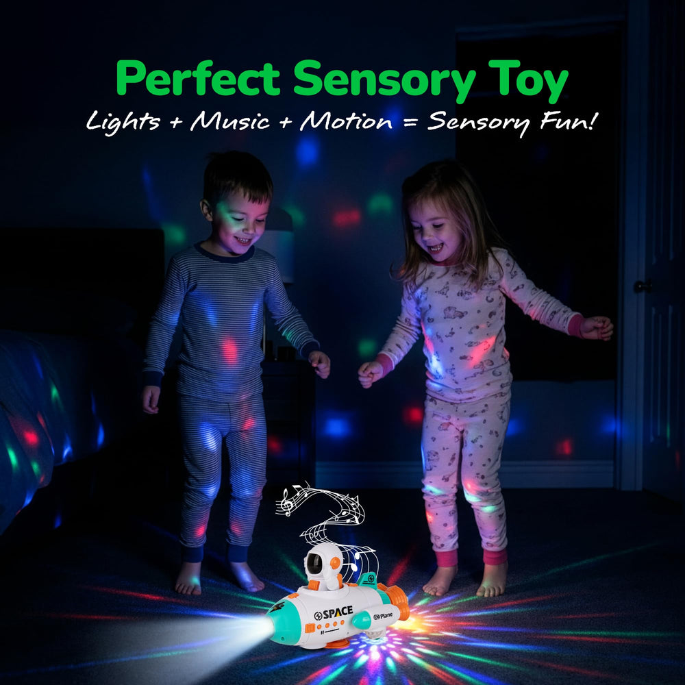 ArtCreativity space rocket's durable plastic endures energetic play.