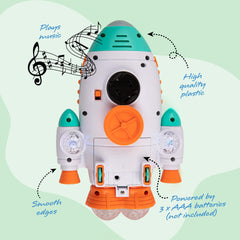 ArtCreativity rocket plays music to spark pretend space adventures.