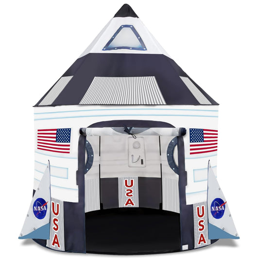 ArtCreativity rocket tent front view boosts imaginative play indoors.