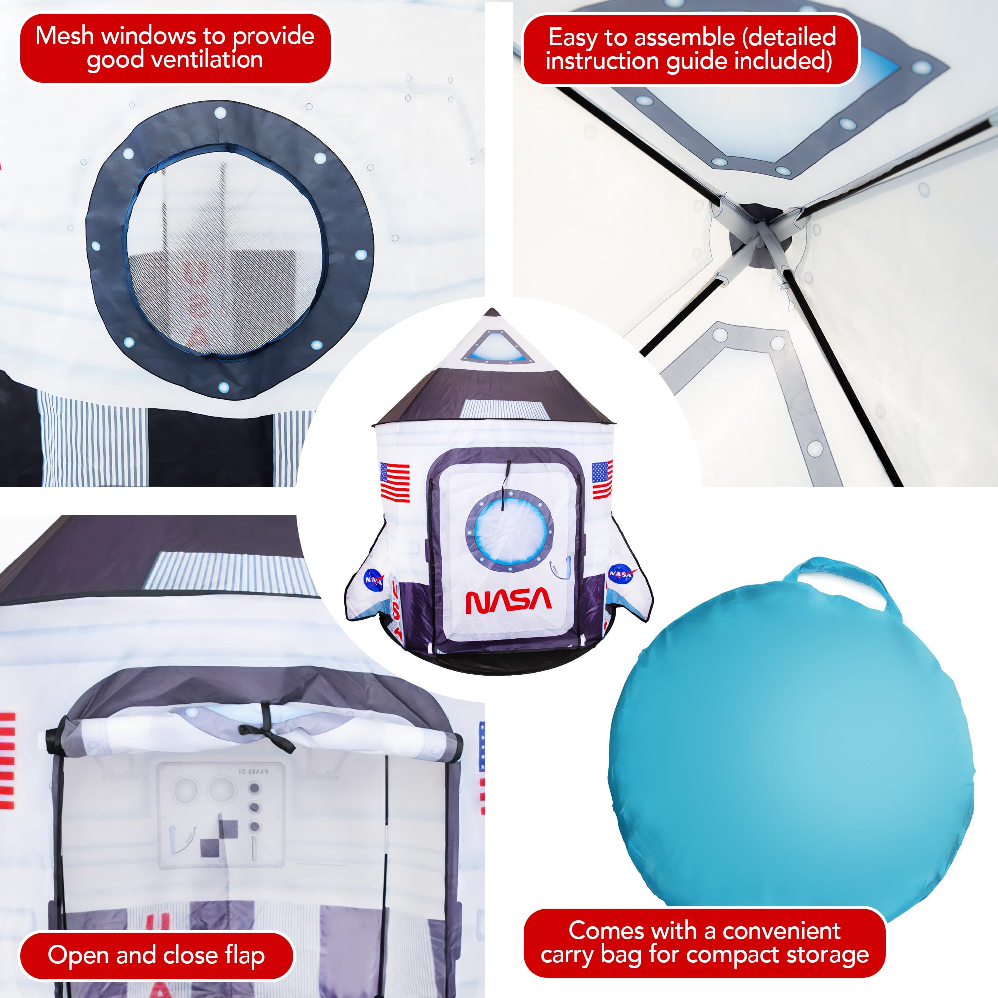 ArtCreativity space tent circular window design enhances visibility.
