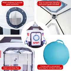 ArtCreativity space tent circular window design enhances visibility.