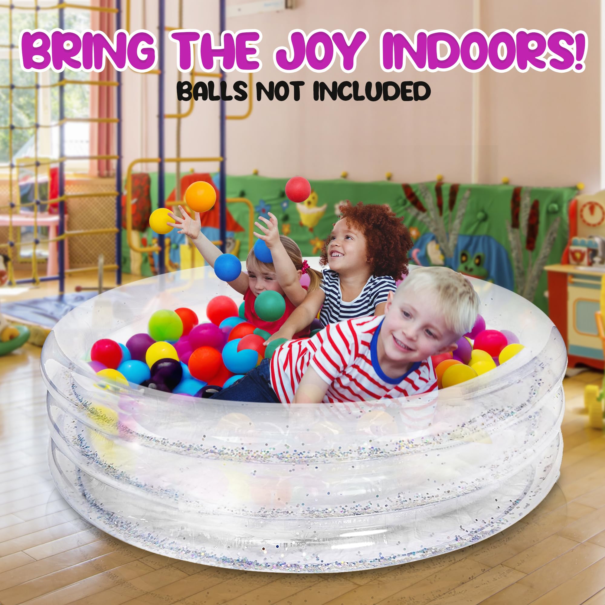 ArtCreativity sparkly pool deflated for easy storage and transport.