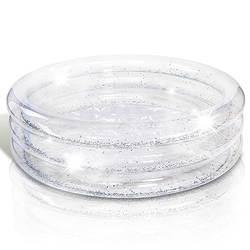 ArtCreativity sparkly inflatable pool interior reveals glitter effect for imaginative play.