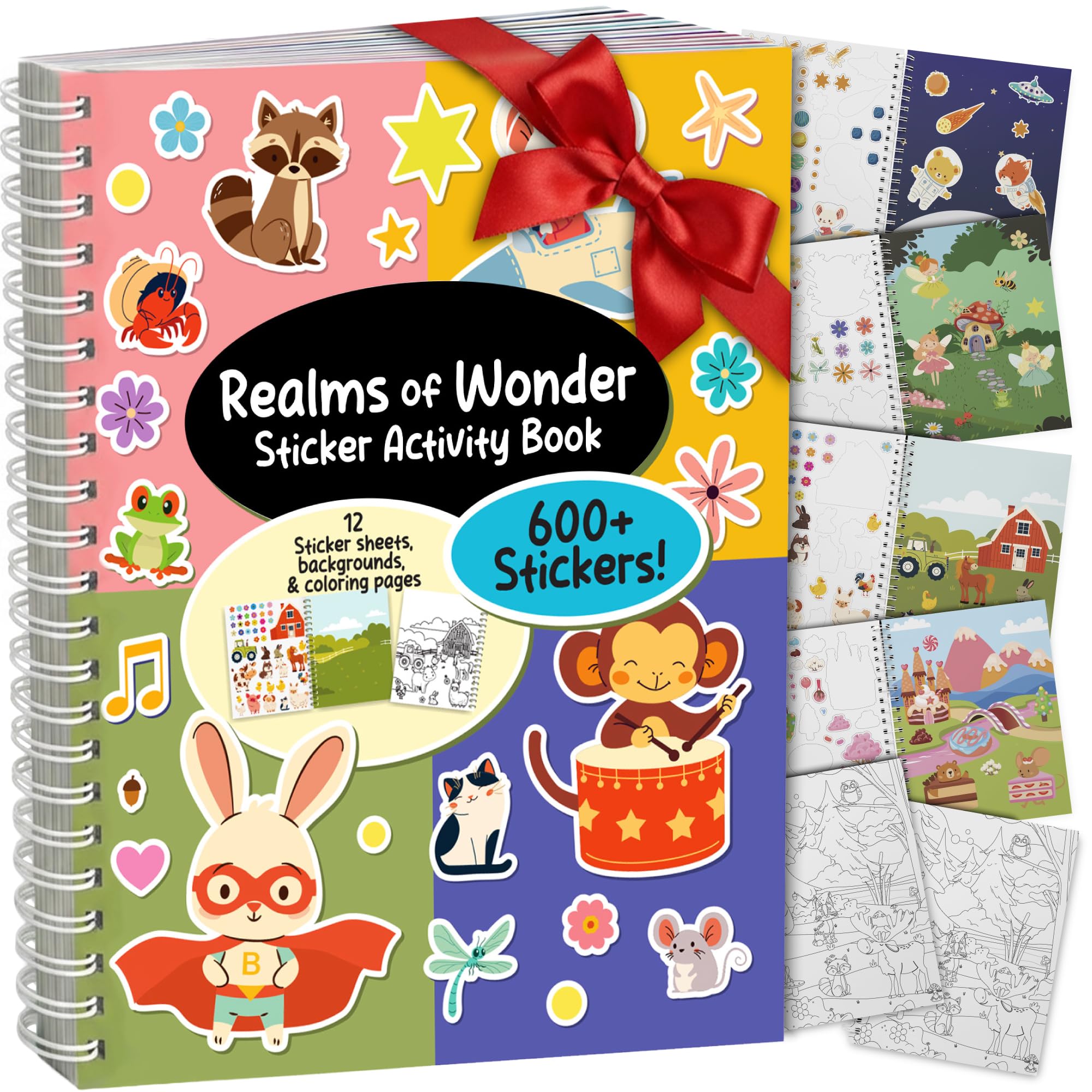 ArtCreativity sticker activity book featuring 12 themed scenes for girls, perfect for travel and creative play.