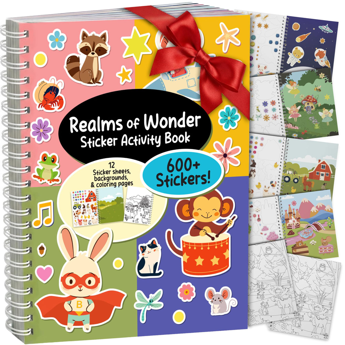 ArtCreativity sticker activity book featuring 12 themed scenes for girls, perfect for travel and creative play.