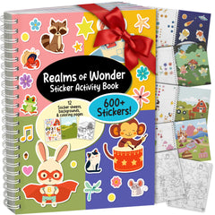 ArtCreativity sticker activity book featuring 12 themed scenes for girls, perfect for travel and creative play.