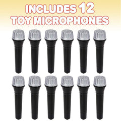 ArtCreativity toy microphone set side view with black base and silver top