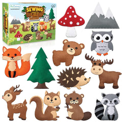 ArtCreativity Woodland Animal Sewing Kit forest characters for creative play and fine motor practice.