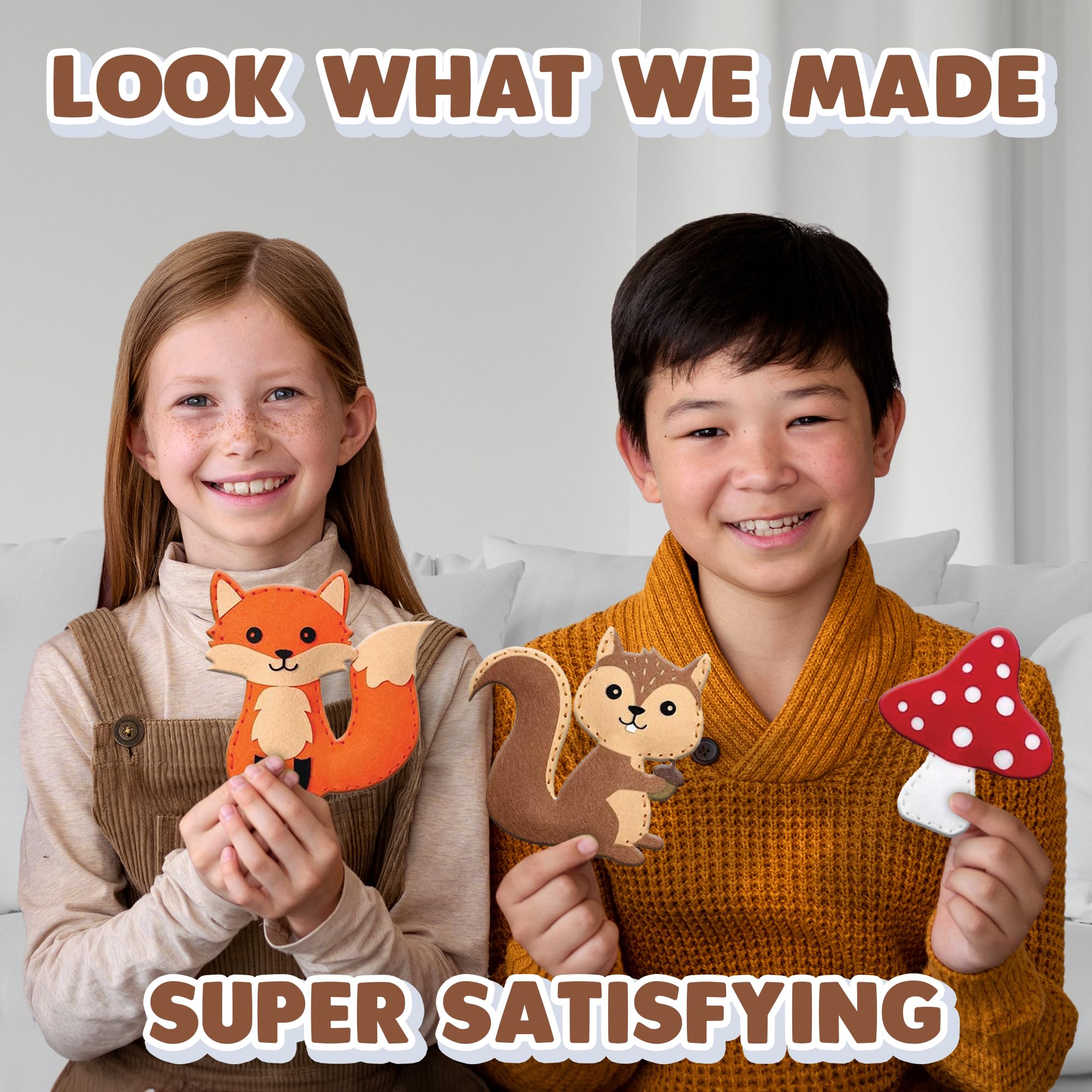 ArtCreativity Felt shapes with holes guide little stitches for beginners.