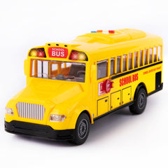 ArtCreativity yellow school bus toy with flashing lights for interactive play