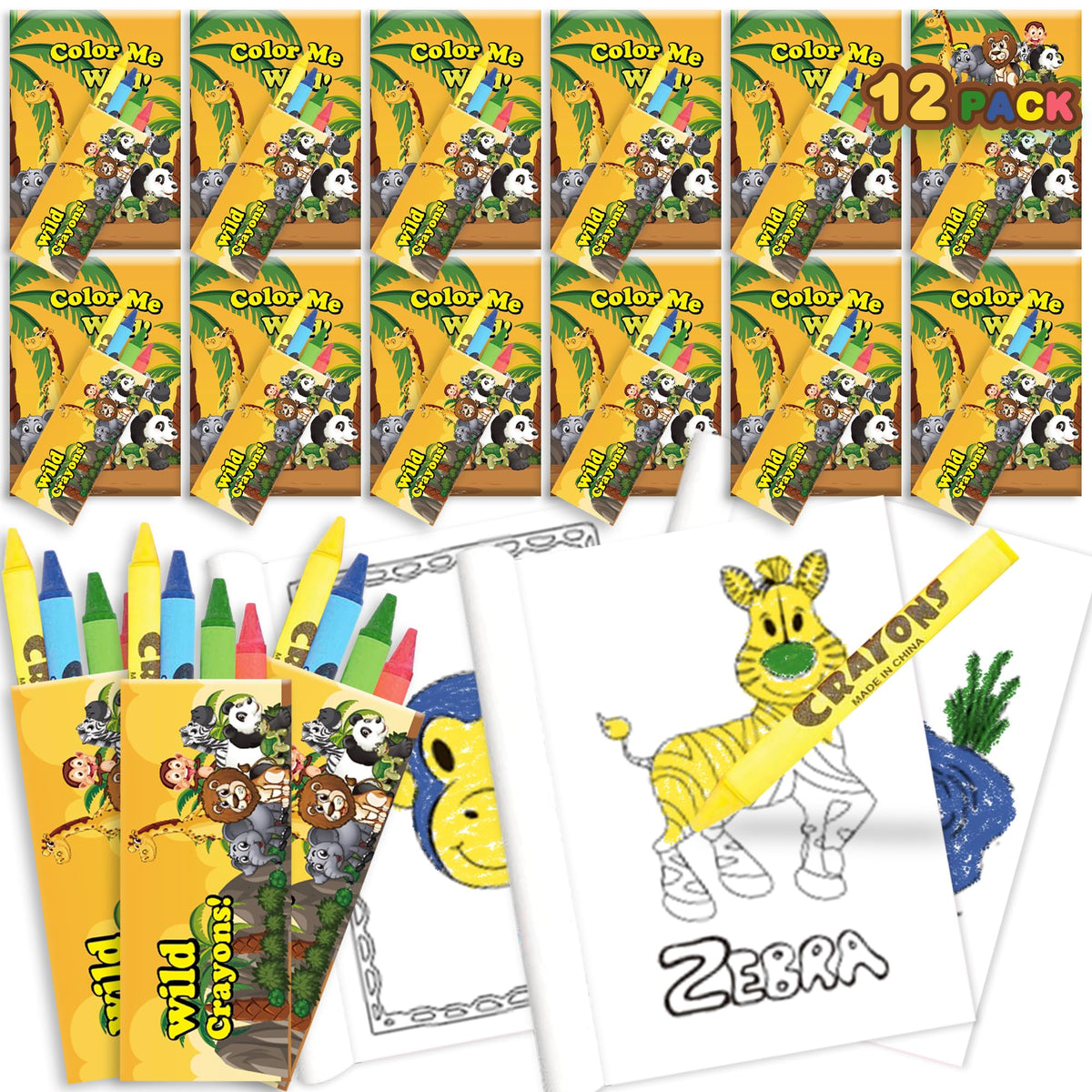 ArtCreativity Zoo Animal Mini Coloring Book cover, ideal quiet activity