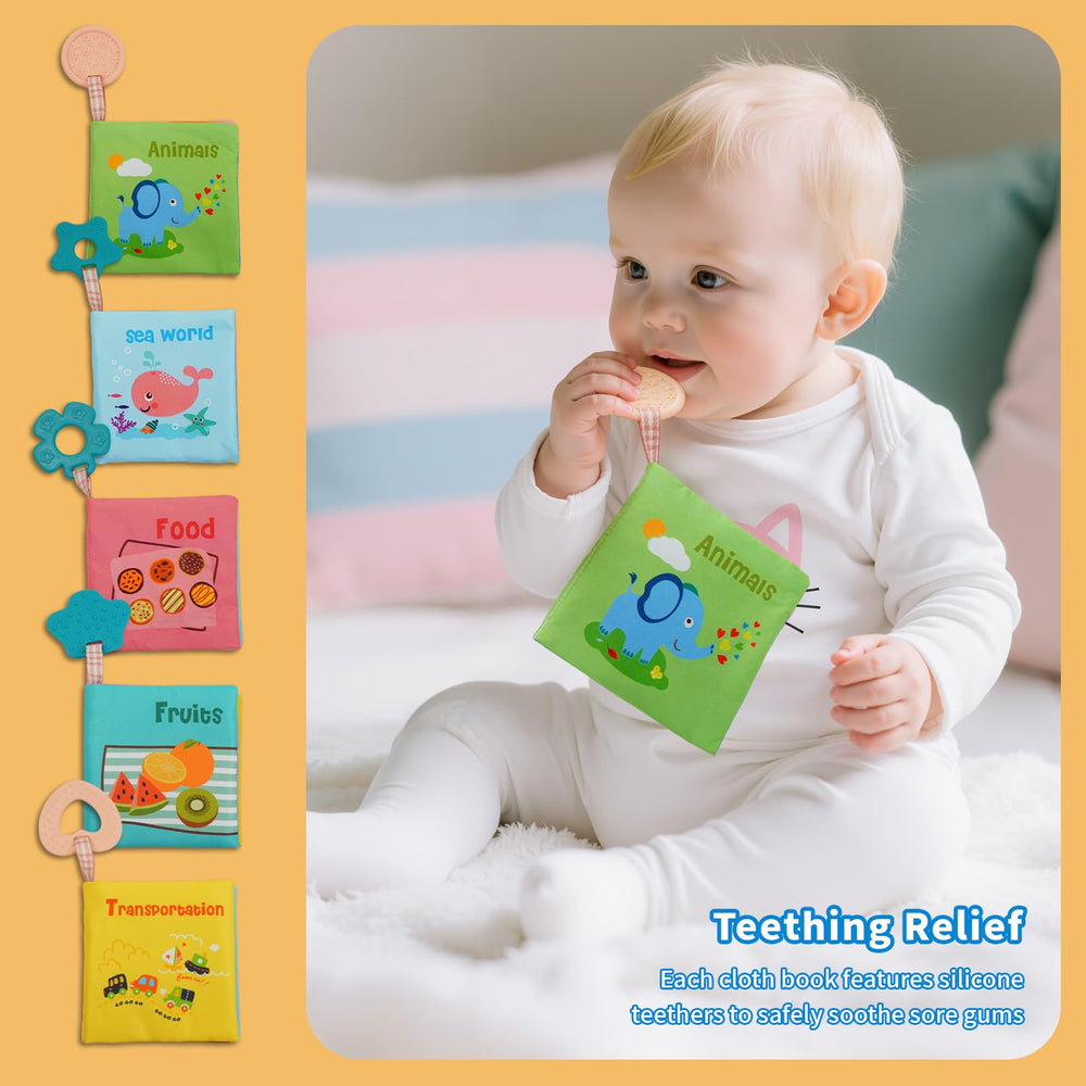 ArtCredit 5pack animal theme crinkle book fosters tactile exploration and sounds