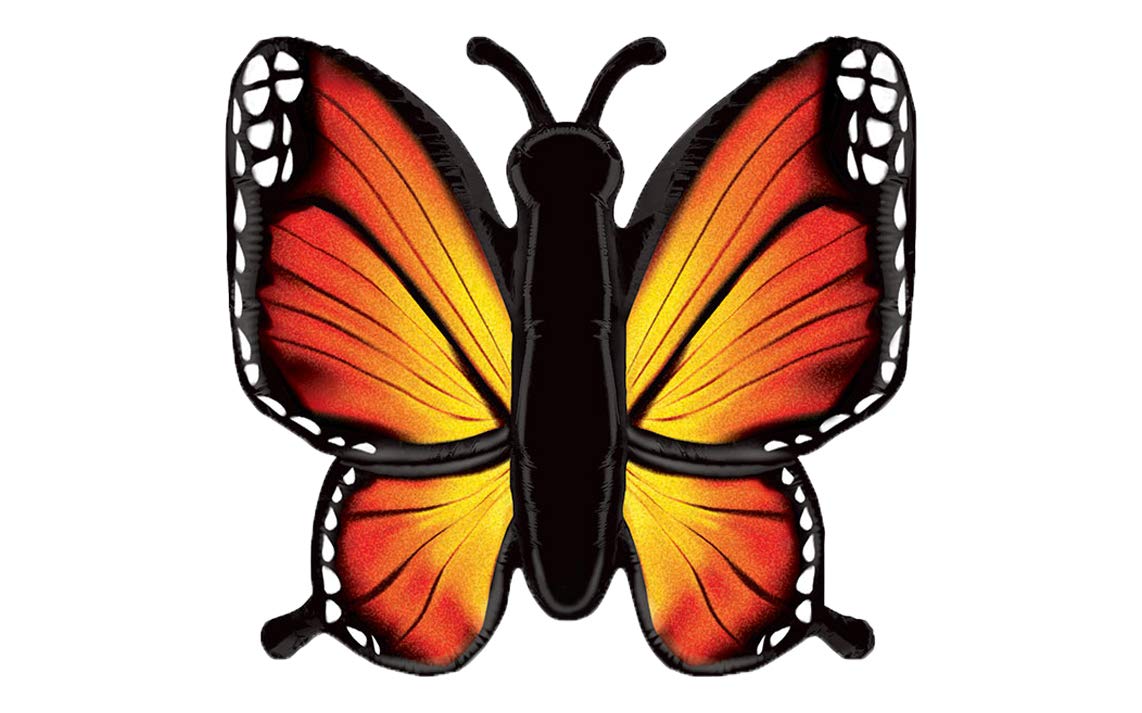 Artisan Owl orange monarch butterfly balloon enhances autumn birthday decor.