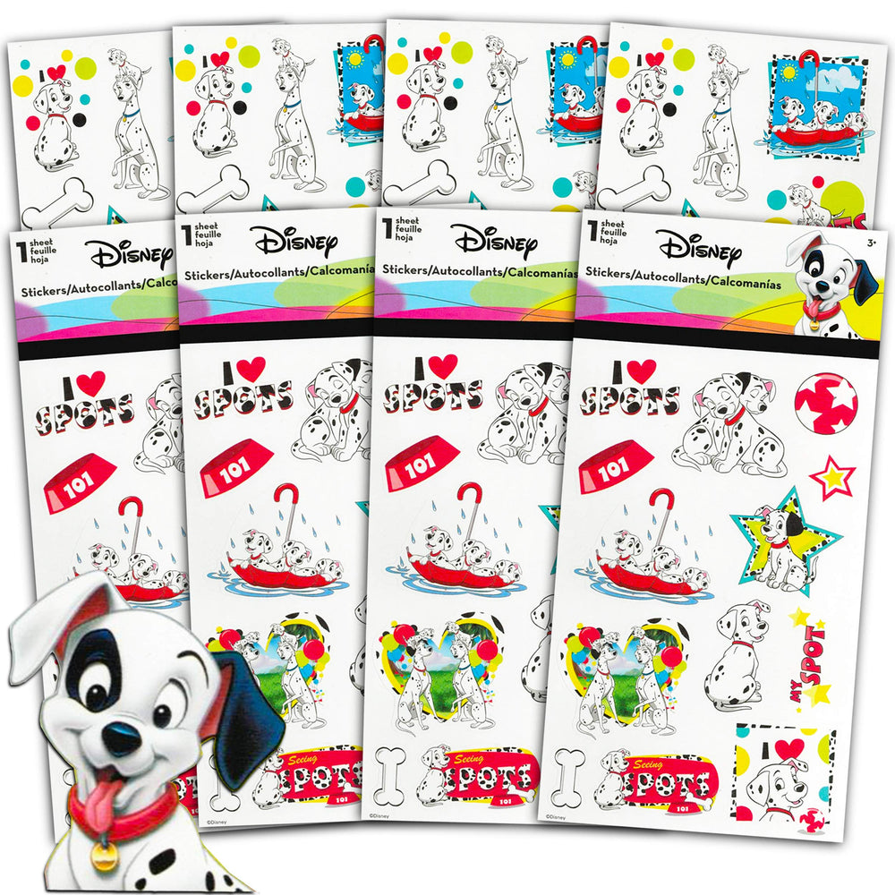 Artist Unknown Disney 101 Dalmatians sticker sheets showcase colorful designs for notebooks and scrapbooks.