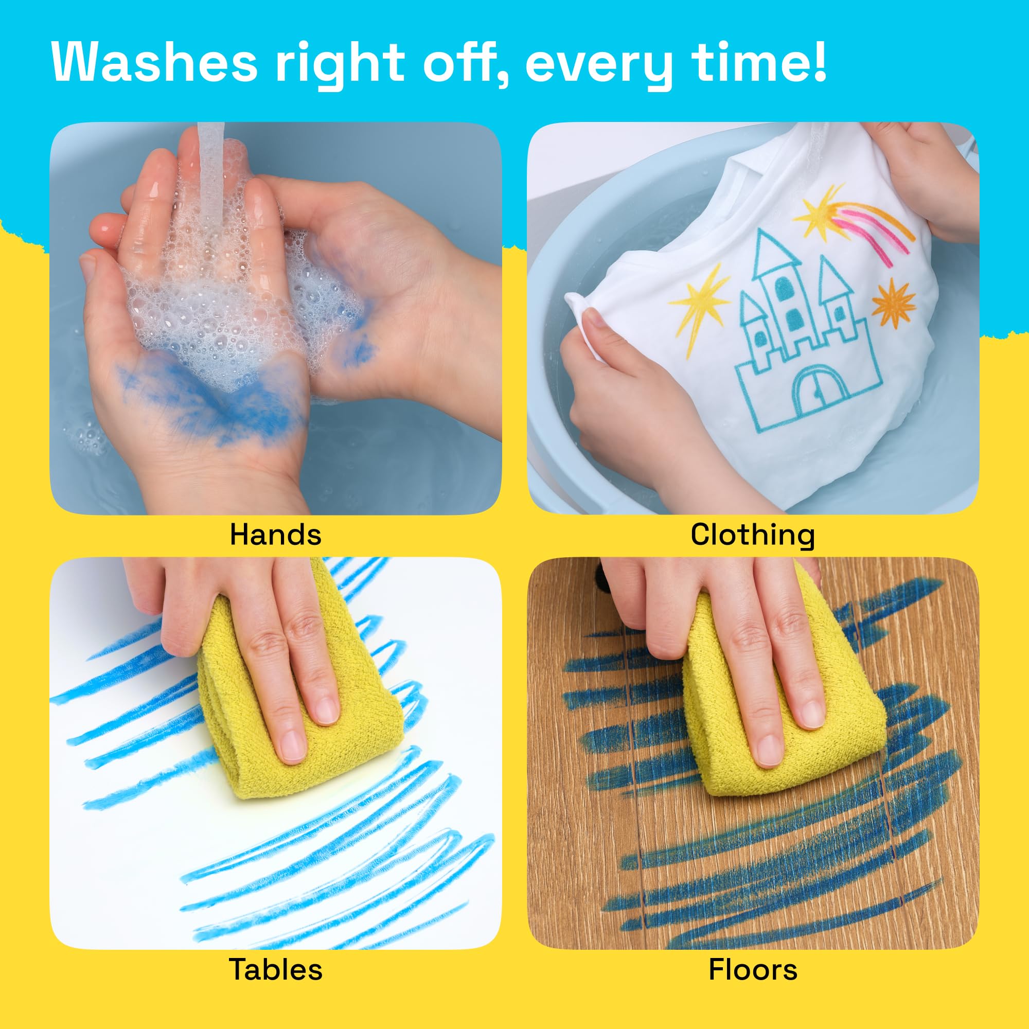 ARTISTRO kid-safe non-toxic tempera sticks support worry-free creativity