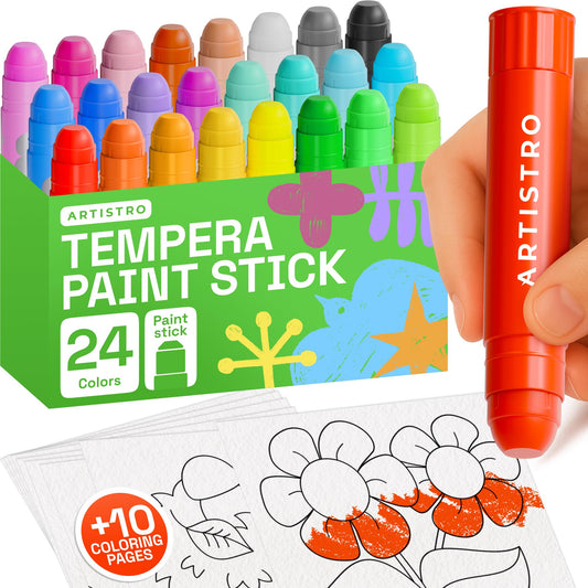 ARTISTRO twist-design paint sticks for kids, mess-free coloring with easy grip