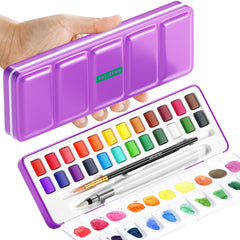 ARTISTRO watercolor palette with 24 vibrant colors for studio and travel use.
