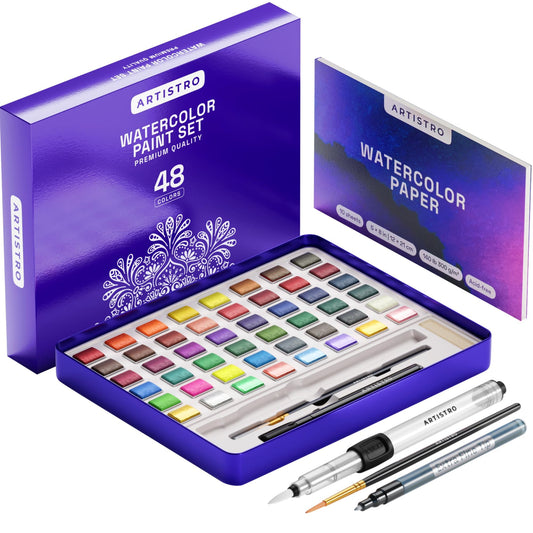ARTISTRO watercolor palette compact box for vibrant on-the-go painting