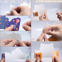 ARTLYMERS Cardstock crowns with glossy designs for reusable decor.