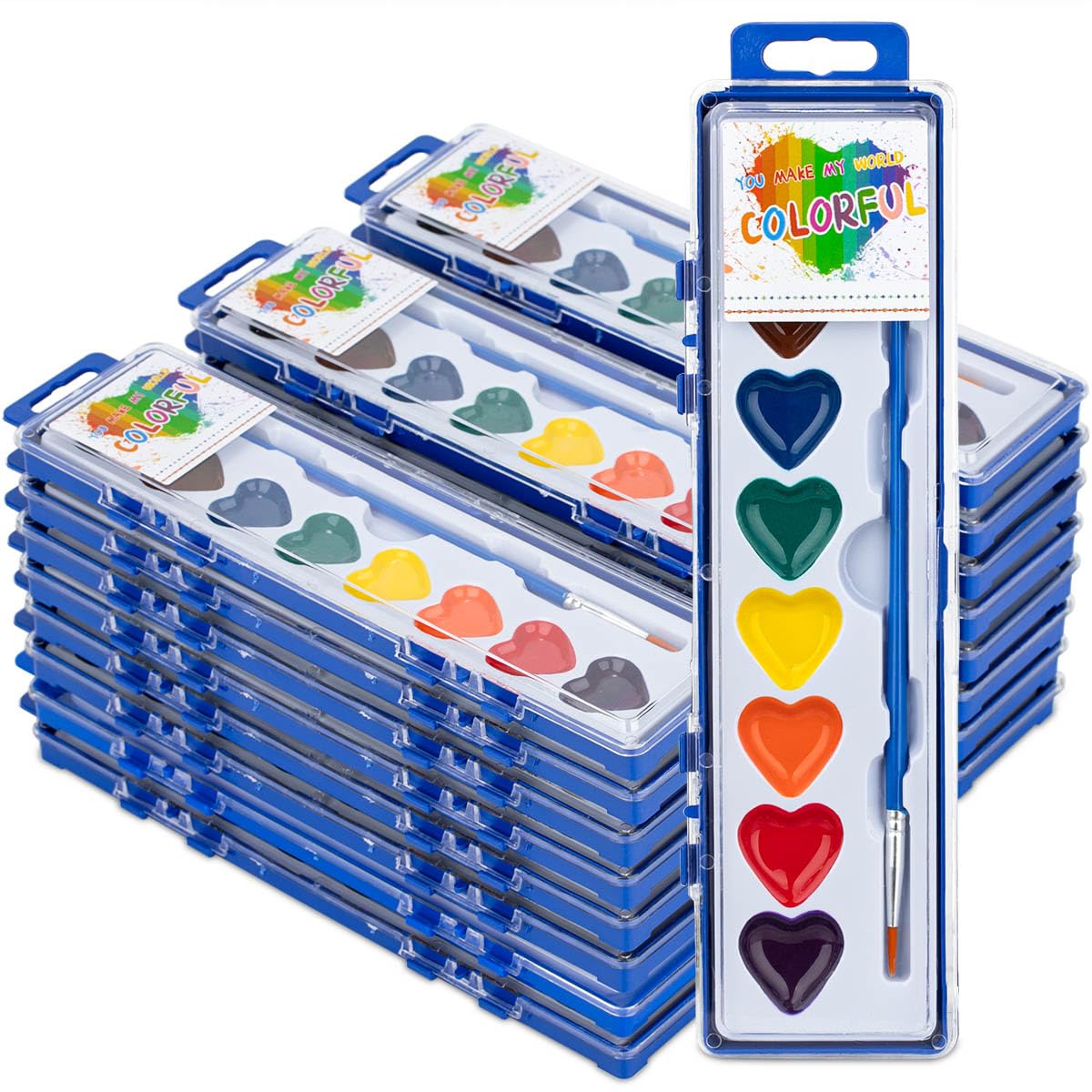 ARTLYMERS heart palette lid showing eight vivid colors for kids' art