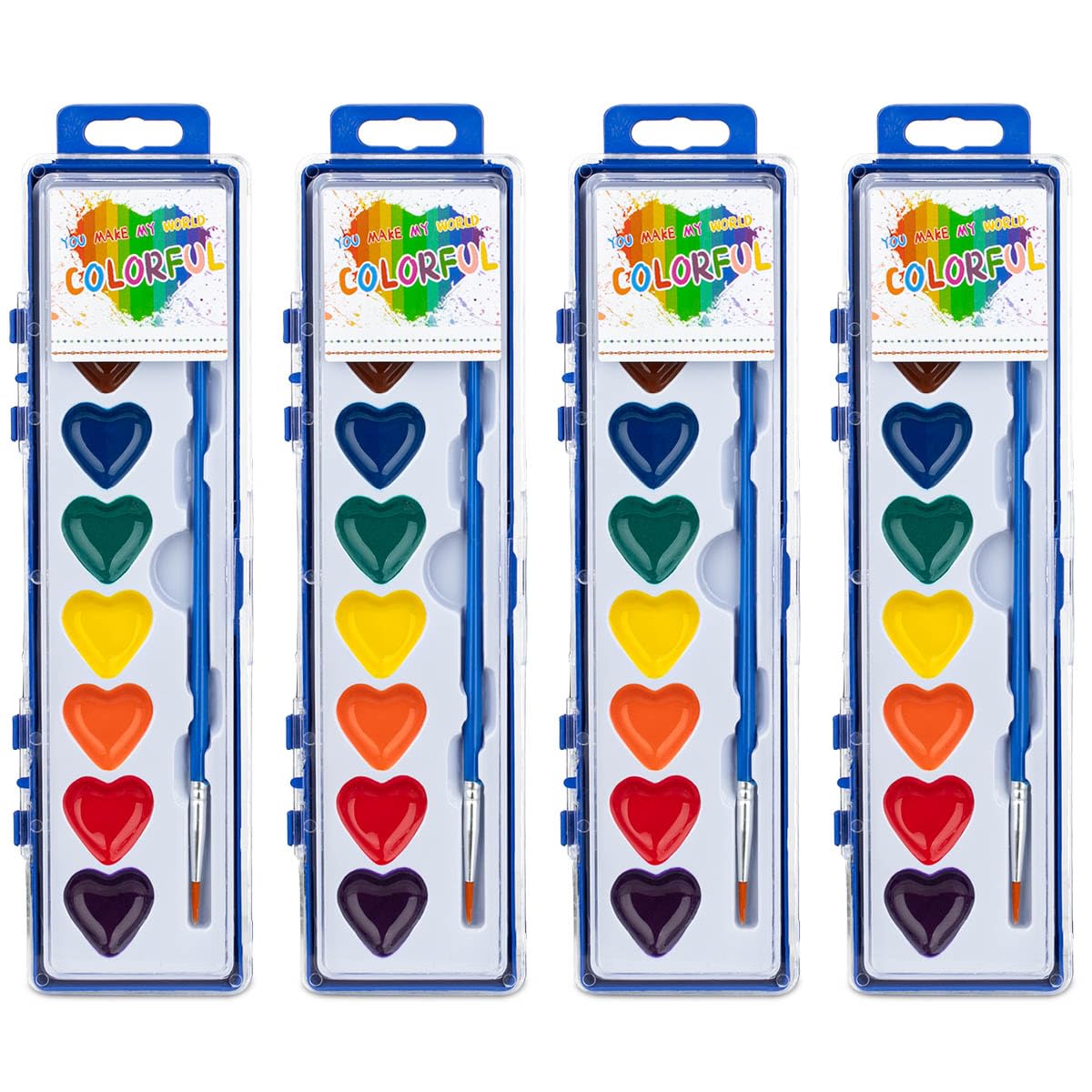 ARTLYMERS heart watercolor set close-up showing vibrant colors for kids