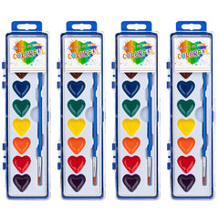 ARTLYMERS heart watercolor set close-up showing vibrant colors for kids