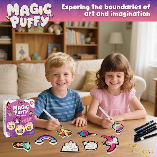 Artnedu 12-color puffy paint markers for bold, washable art