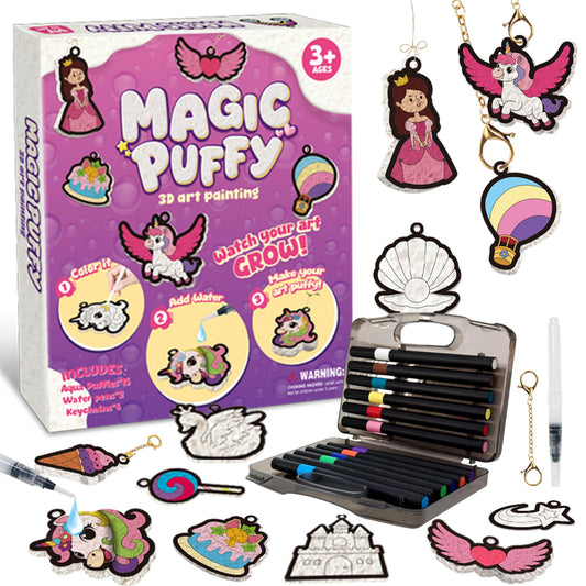 Artnedu Magic Puffy Paint Kit unicorn-princess set for vibrant 3D art projects