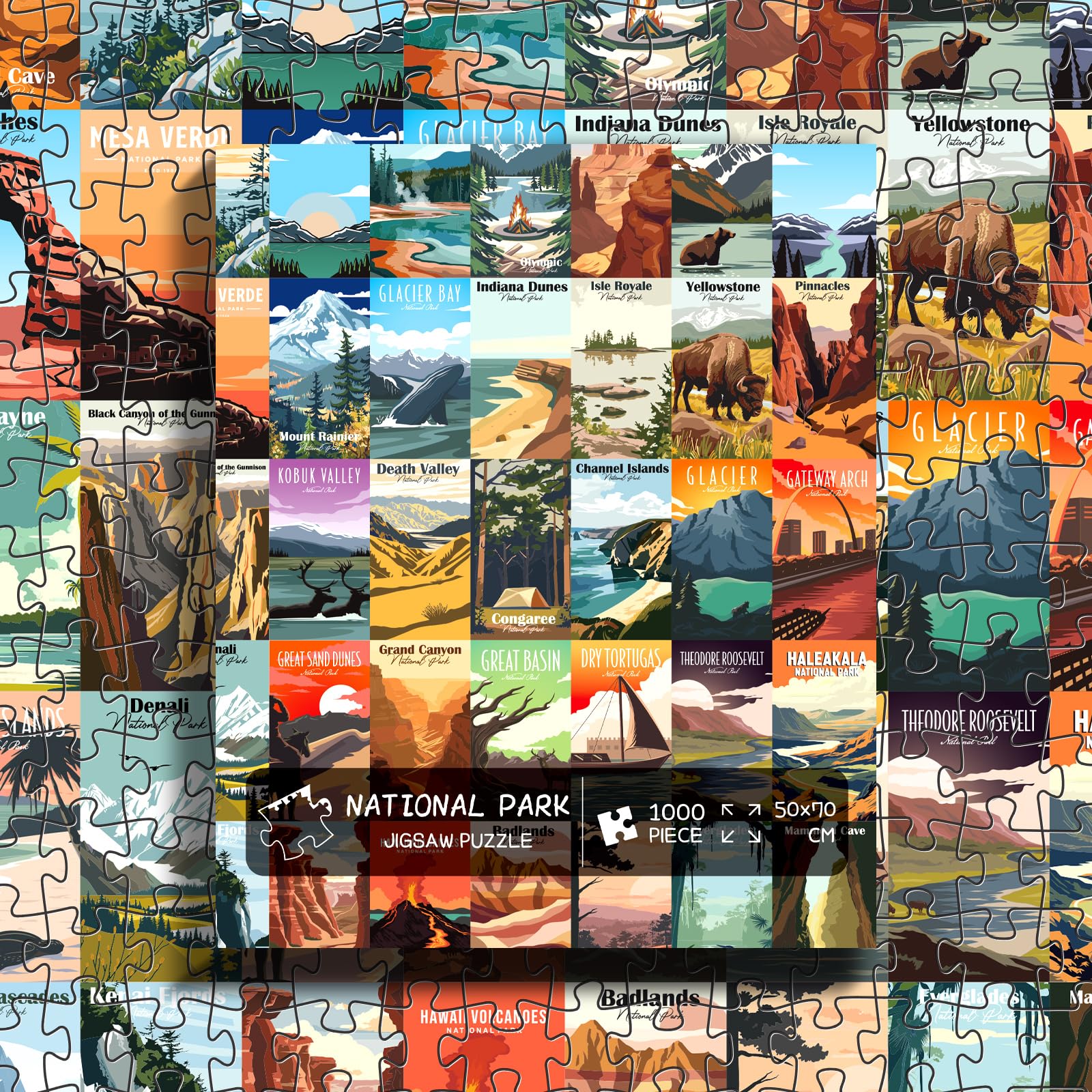 Artnedu National Parks puzzle featuring Grand Canyon poster, great for relaxing evenings.