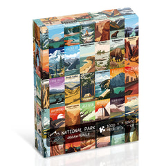 Artnedu National Parks puzzle with Yellowstone poster, ideal for family nights and relaxation.