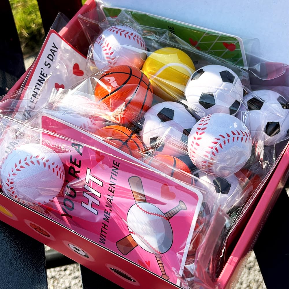 Artnedu valentines cards and sports toys bundle ideal for kid-friendly classroom celebrations