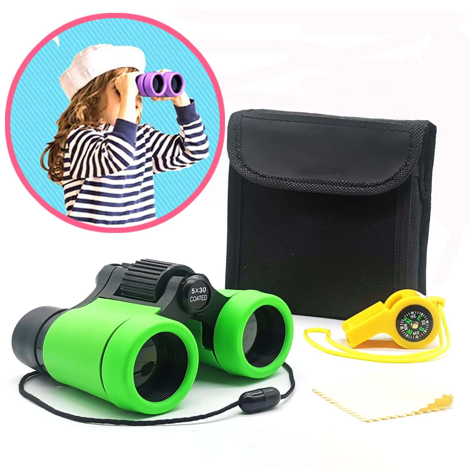 ARTOMIDE Kids Folding Binoculars offer easy storage and travel-friendly use.